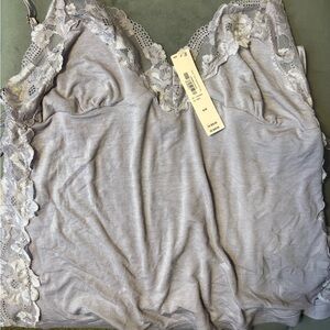 Victorias Lace Trim Camisole and short sleep set